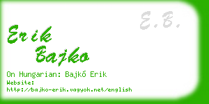erik bajko business card